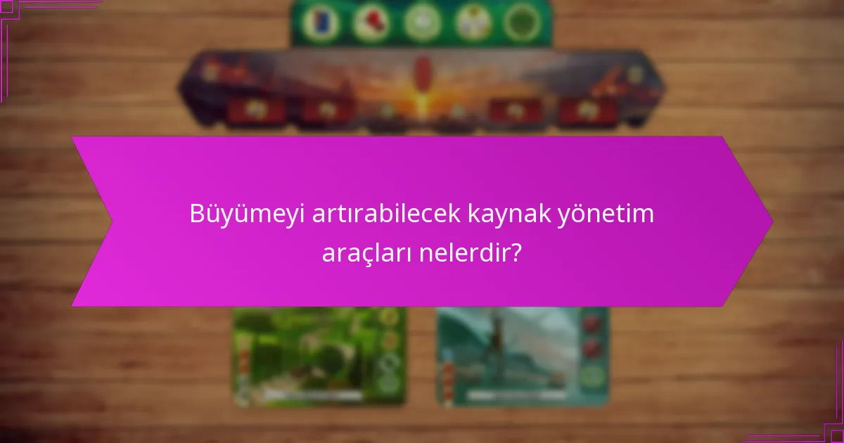 Büyümeyi artırabilecek kaynak yönetim araçları nelerdir?