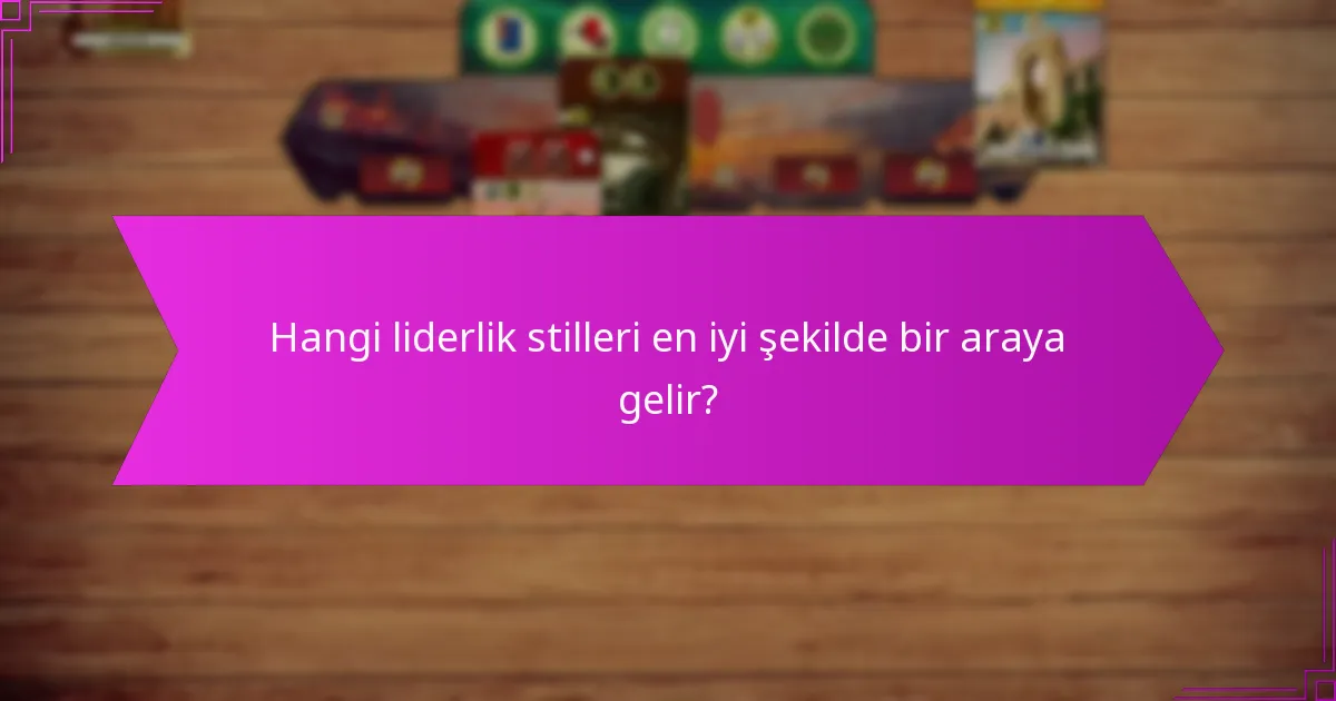 Hangi liderlik stilleri en iyi şekilde bir araya gelir?