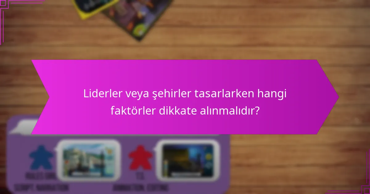 Liderler ve şehirler oyun dinamiklerinde nasıl etkileşir?